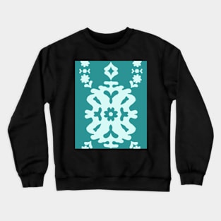 Teal Modern Papercut Damask Lace Medallion Crewneck Sweatshirt